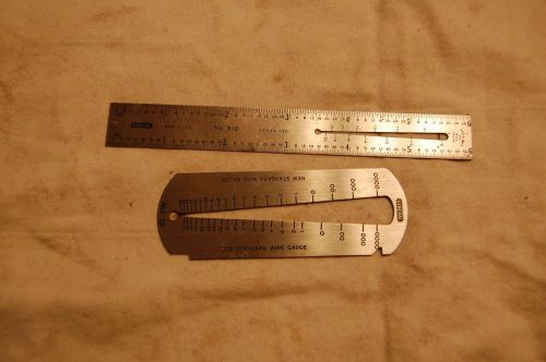 General 6&#034; Scale with Wire Gauge and No. 26 Wire &amp; Screw Gauge USA