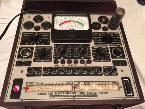 Vintage Precision Vacuum Tube And Set Tester Series 920 Working With Test Leads