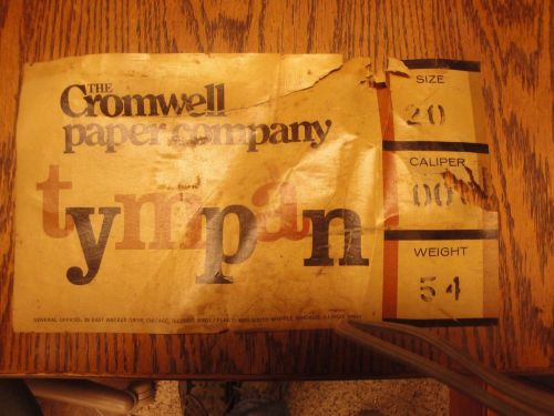 Vintage Original Cromwell Tympan Letterpress Paperl 20 inch ROLL per 1 foot