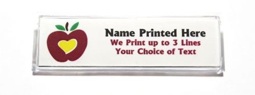 Apple Heart Custom Name Tag Badge ID Pin Magnet for Teachers Daycare School