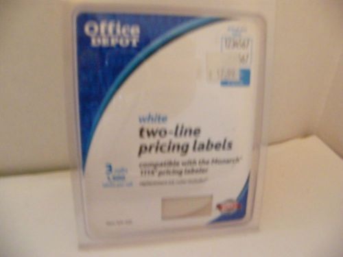 White two-line pricing labels compatible w/ monarch 1115 pricing labels 3 rolls for sale