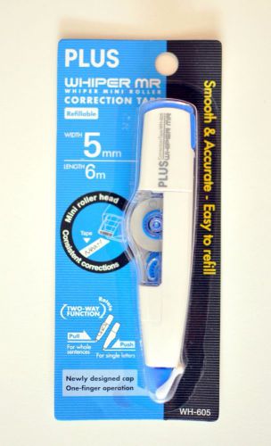 PLUS WH-605 (Blue) Whiper Mr Mini Roller Correction Tape Free Registered Ship