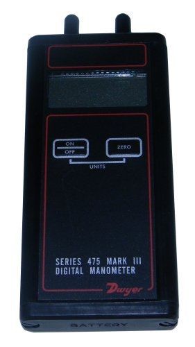 Dwyer Series 475 Mark III Handheld Digital Manometer, 0-200.0&#034;WC Range, 30 psig