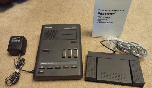 Olympus Pearlcorder T1000 Transcriber w/ Foot Switch &amp; Power Adapter