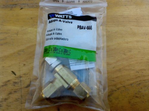 NEW Watts Adapt A Valve  Compression 3/8&#034; x 3/8&#034; x 3/8&#034; BPAV-666