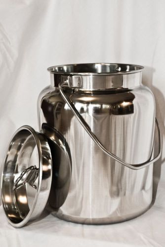 New 10 qt stainless steel milk can tote with lid, seamless, (2-1/2 gal) for sale