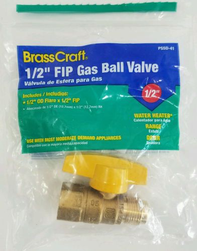 Brass Craft PSSD-41 Gas Ball Valve 1/2&#034; OD flare by 1/2&#034; FIP  Brasscraft