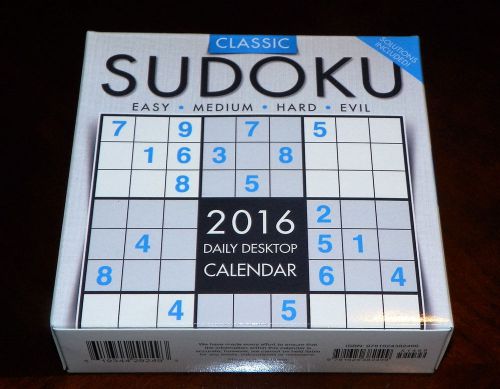 2016 Sudoku Daily Desktop Calendar Puzzle A Day