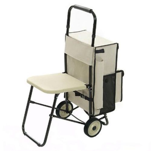 Carrying cart chair seat picnic shopping grocery storage basket travel strolley for sale