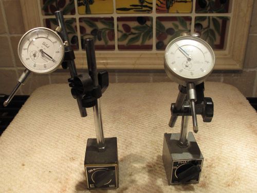 2 MAGNETIC BASE MACHINIST WITH TECLOCK GAUGES