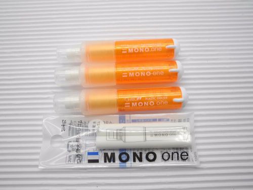 3pcs Orange Tombow Mono ONE Mini Pen shape,Plastic Eraser free refill(Japan)