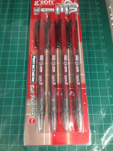 Gsoft 4 x w2 semi gel ink red ball point 1.0mm head retractable super smooth pen for sale