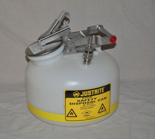 JUSTRITE BY12752 HPLC Waste Can 2 gal. Stainless Steel Fittings