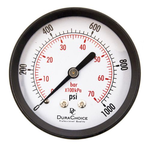 2&#034; utility pressure gauge - blk.steel 1/4&#034; npt center back 1000psi for sale