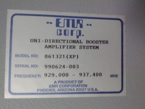 EMR Uni-Directional Booster Amplifier System, 929 - 937.4 Mhz