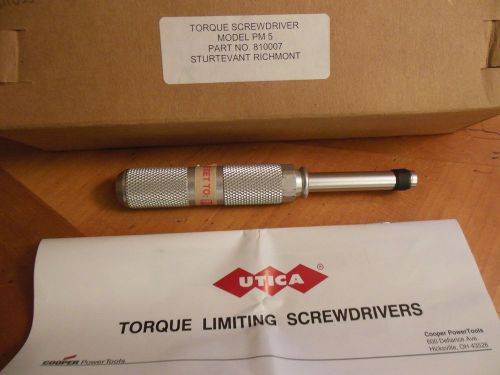 Sturtevant internally adjustable torque screwdriver pm5  810007 for sale