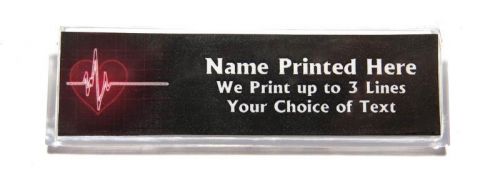 Heart EKG Custom Name Tag Badge ID Pin Magnet for Doctor Nurse Medical Tech