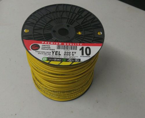 NEW Spool of 10 awg Stranded Thhn/Thwn Electrical Wire - Yellow - 500 Ft.