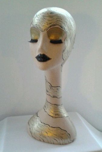 Hand Painted Tan Long Neck Styrofoam Women&#039;s Mannequin Head, Made to Order
