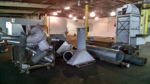 Bag house filtered dust collector with 100+ ft duct work for sale