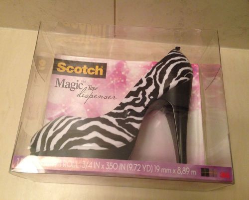 Scotch Magic Tape Dispenser Zebra Stiletto High Heel Shoe Roll of Magic Tape NIP