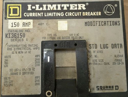 Square d i-limiter circuit breaker ki36150 for sale