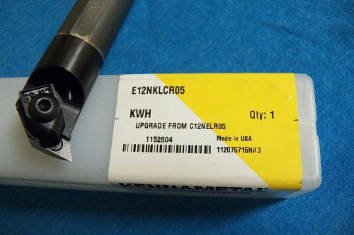 Kennametal E12NKLCR05 Solid Carbide Boring Bar with through coolant &amp; 10 inserts