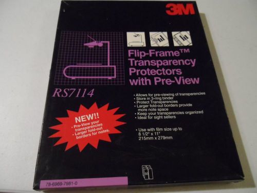 New, 3M RS7114 FLIP-FRAME TRANSPARENCY PROTECTORS WITH 50 Sheets 8.5&#034; X 11&#034;