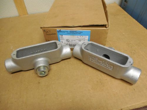 Lot of 5 cooper crouse hinds condulet conduit outlet body 3/4&#034; t28 for sale