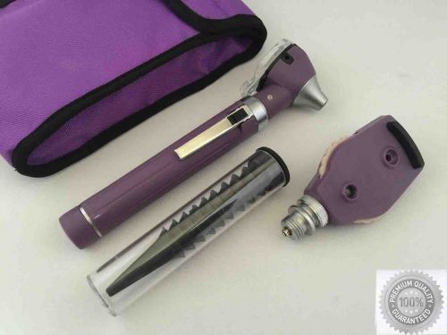 Led fiberoptic otoscope ophthalmoscope ent diagnostic examination set purple clr for sale