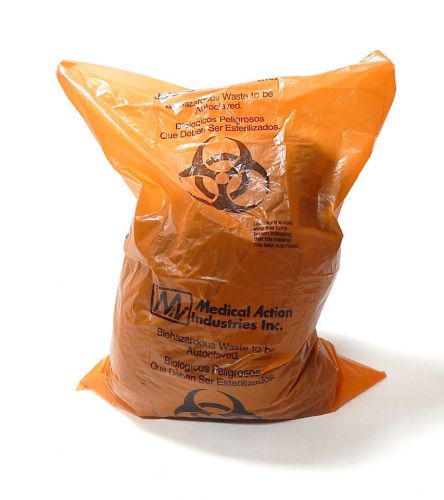 10 large 24x34&#034; autoclave biohazard waste bags emergency- pandemic- halloween for sale
