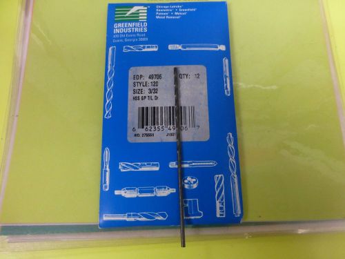 TAPER LENGTH DRILL HIGH SPEED (.0938&#034;) 3/32&#034; GREENFIELD USA NEW/UNUSED $1.50