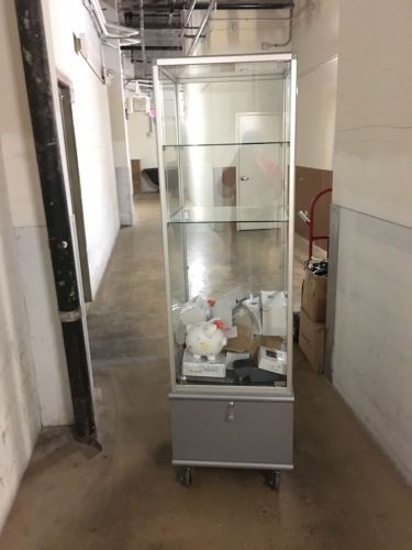 Retail GLASS DISPLAY CASE 3  SHELVES  WITH LOCK Keys And Bottom Drawer. Business