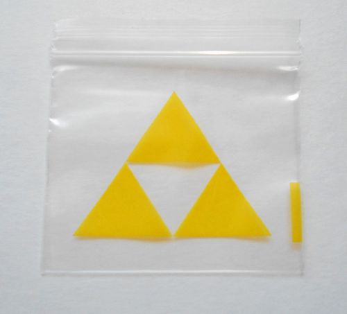 200 (Yellow Tri-Force Zelda) 2x2 Small Poly Ziplock Baggies, 2020 Mini Dime Bags
