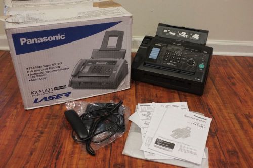 Panasonic KX-FL421 Laser Fax/Copier Machine Free Shipping NO TONER