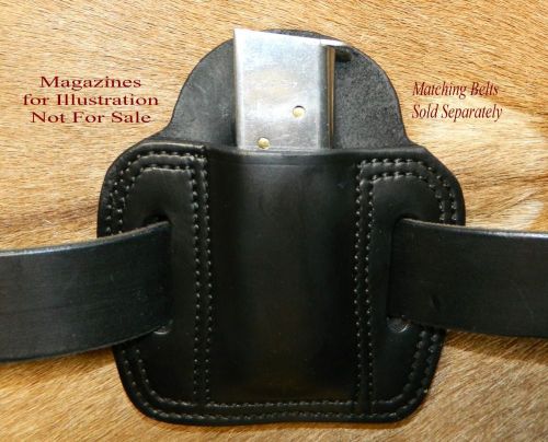 Mag holder pouch leather 1911&#039;s with sweat guard for 45 acp single stack mags for sale