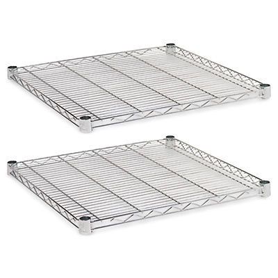 Industrial Wire Shelving Extra Wire Shelves, 24w x 24d, Silver, 2 Shelves/Carton