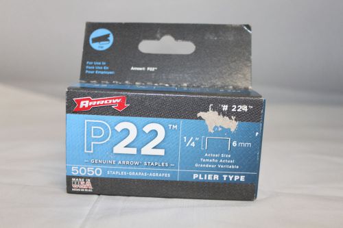 New Arrow Plier Type #224 P22 1/4&#034; 6mm Qty 5050 Staples Per Box