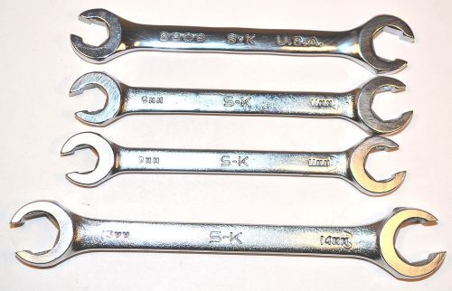 4 nos sk usa professional 9x11mm &amp; 13x14mm 6-pt flare nut wrench group list $69 for sale