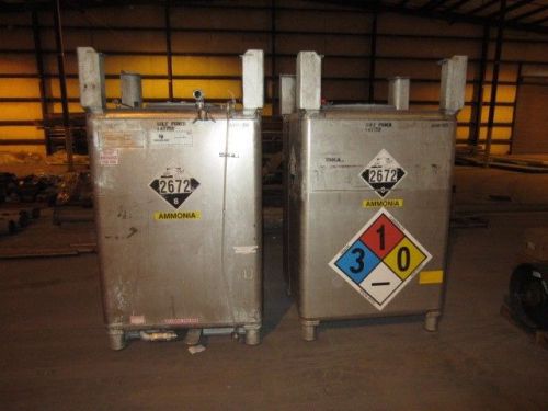 Clawson containers SS 304 Tanks - 550 Gallon - 728 lbs - 3.2mm thick