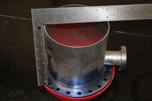 8&#034; Conflat Nipple with weldable stub and 2 3/4&#034; Conflat side port