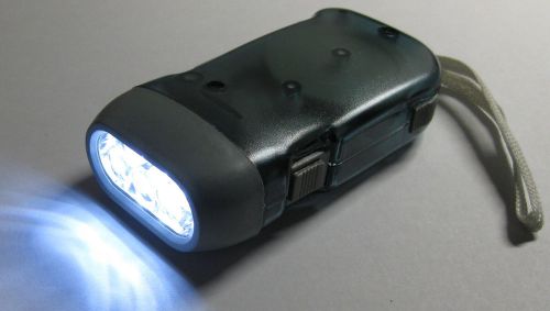 3 Bright White LED Squeeze Dynamo Flashlight - No Batteries Required