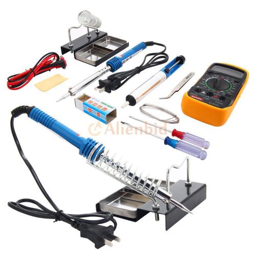 10in1 30W 110V Hot Rework Solder Soldering Iron Tool Set Kit with Multimeter New