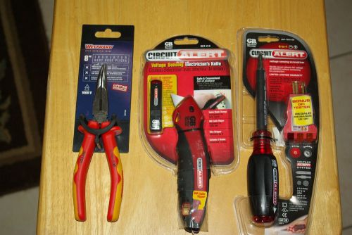 Electricians Tool LOT w/ Westward 1000V Insulated 8&#034; Heavy-Duty Bent Nose Pliers