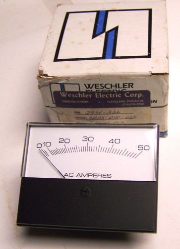NIB Weschler Elec Panel Meter (AC) 0 - 50 Scale  Model # 3BA3-AAC-050 ... ZM-83