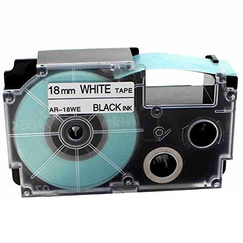 Molshine compatible label tape replacement for casio xr-18we black on white for sale