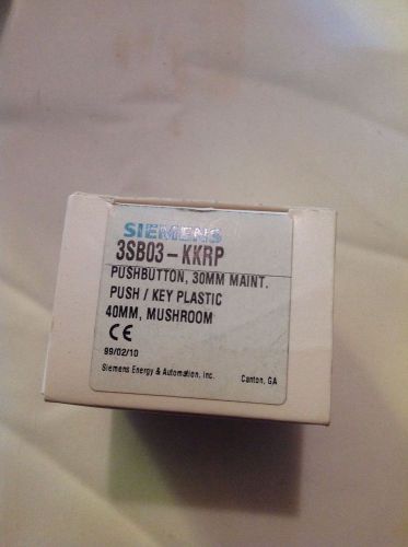 Siemens 3SB03-KKRP  Keyed Twistlock mushroom button *NIB* (3SB03KKRP)