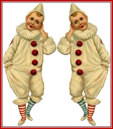 30 Custom Pierrot Clowns Personalized Address Labels