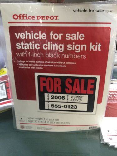 Auto FOR SALE Sign ~ Static Cling ~ Lot of 1