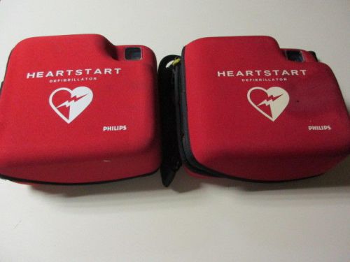 Lot of (2) Philips Heartstart FR2+ AED w/Data Cards + Cases